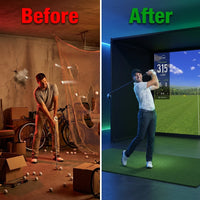 10/12/14Ft Outdoor Golf Training Simulator Cage Sports Practice Golf Simulator Enclosure with Impact Netting and All Poles — Before & After