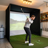 10/12/14Ft Outdoor Golf Training Simulator Cage Sports Practice Golf Simulator Enclosure with Impact Netting and All Poles — Lifestyle