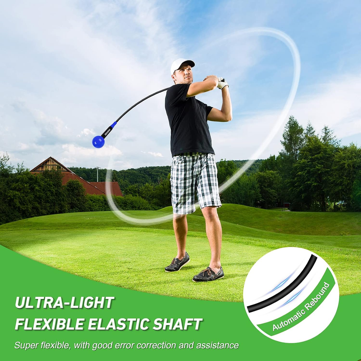 Golf Swing Trainer Aid, Golf Swing Trainer Warm-Up Stick for Strength, Flexibility and Tempo, Golf Training Aid, Golf Trainer Accessories for Men Women (40 INCHES, Blue)