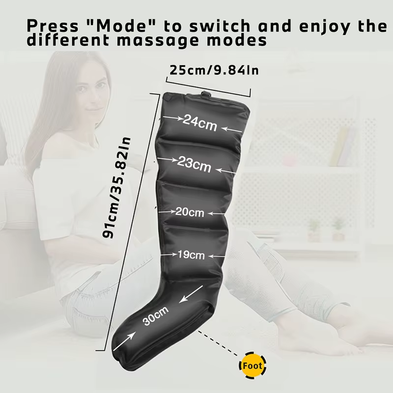 Leg Massager with Heat and Airbag Foot Calf Thigh Massager for Circulation and Muscle Relaxation Sequential Compression Boot