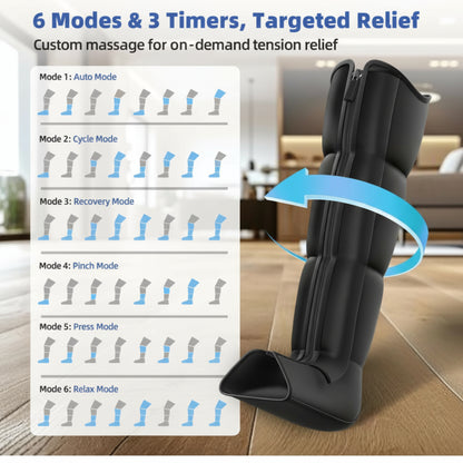 Full-Leg Compression Boots, Medium, Black, 8 Pressure Levels
