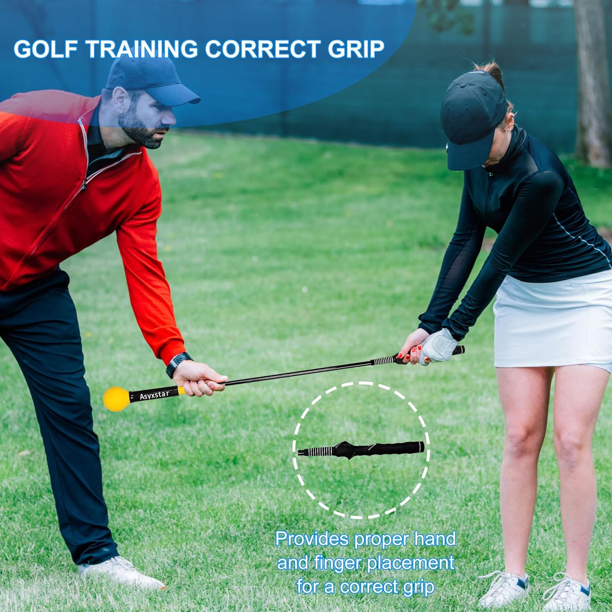 Golf Swing Trainer Aid - Golf Training Aid with Grip Trainer Training Equipment, Power Flex Swing Training Aid for Strength,Balance, and Tempo Swing Speed Trainer