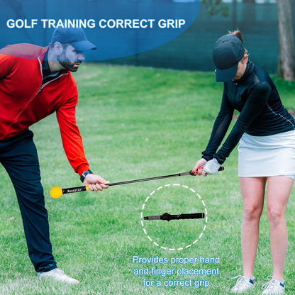 Golf Swing Trainer Aid - Golf Training Aid with Grip Trainer Training Equipment, Power Flex Swing Training Aid for Strength,Balance, and Tempo Swing Speed Trainer