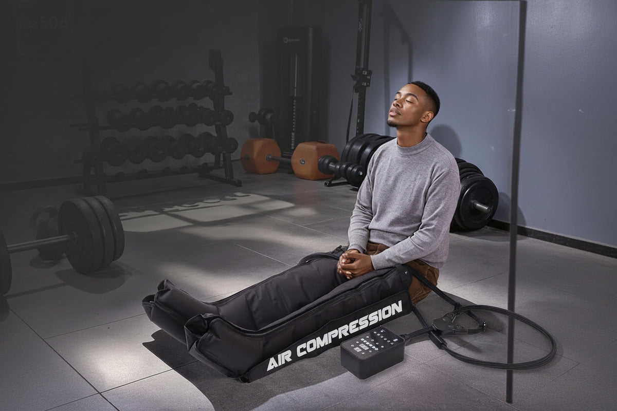 Air Compression Therapy System, Rechargeable Leg Massager, Dynamic Leg Compression Recovery Boots for Fast Recovery and Improved Circulation for Athletes (6 Chamber- L)