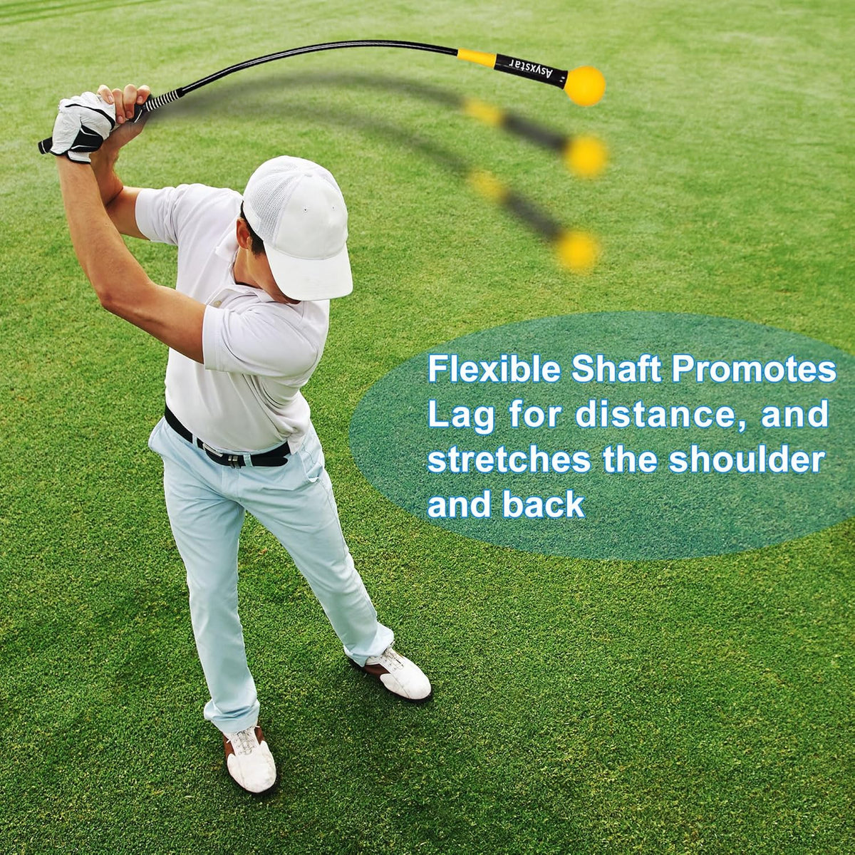 Golf Swing Trainer Aid - Golf Training Aid with Grip Trainer Training Equipment, Power Flex Swing Training Aid for Strength,Balance, and Tempo Swing Speed Trainer