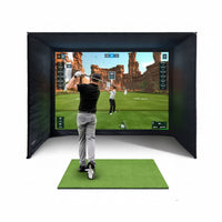 Golf Simulator Enclosure Built to Create Home Practice Studios, Steel Frame, HD Impact Screen, 10-14ft Options