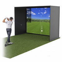 Golf Simulator Enclosure Built to Create Home Practice Studios, Steel Frame, HD Impact Screen, 10-14ft Options